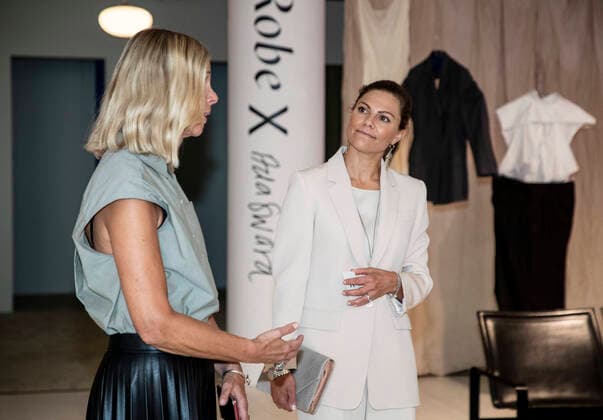 Princess Victoria visits sustainable fashion centre on the sidelines of Stockholm Fashion Week