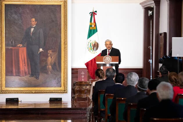Mexico, Manuel Lopez Obrador presents government report in Mexico City