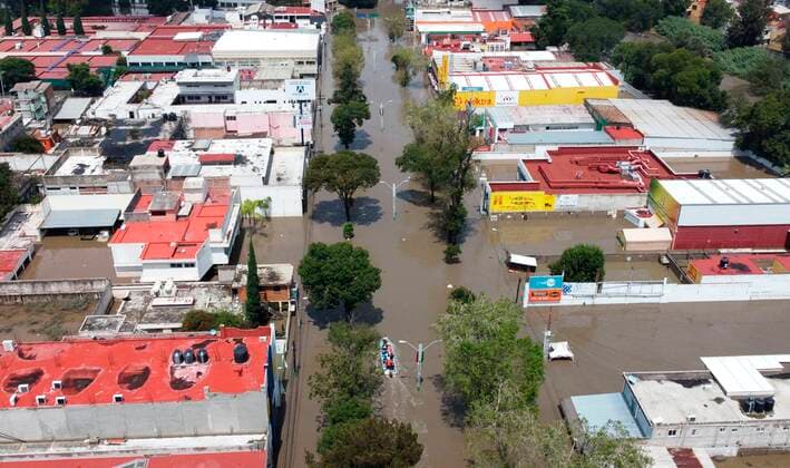 Mexico, flooding after heavy rain in Tula