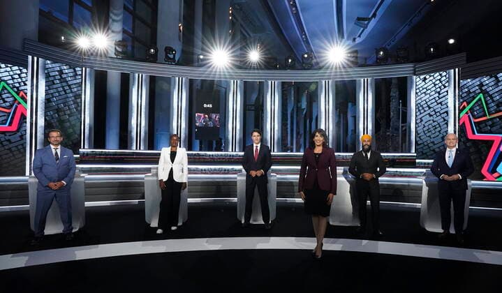 New elections in Canada, TV debate with candidates in Gatineau