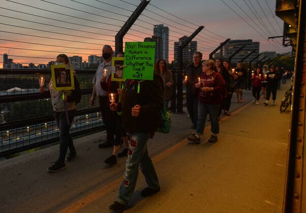 Canada, memorial march Bridge of Life in Edmonton