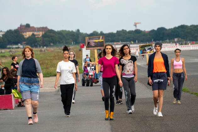 Berlin Fashion Week, Streetware Cat Walk on Tempelhofer Feld