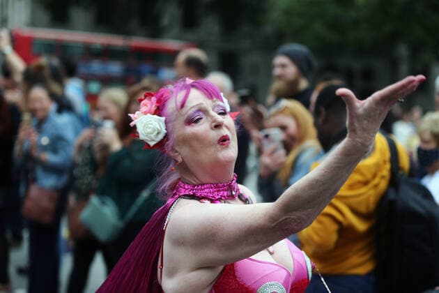 Great Britain, The Real Catwalk fashion show in Trafalgar Square, London