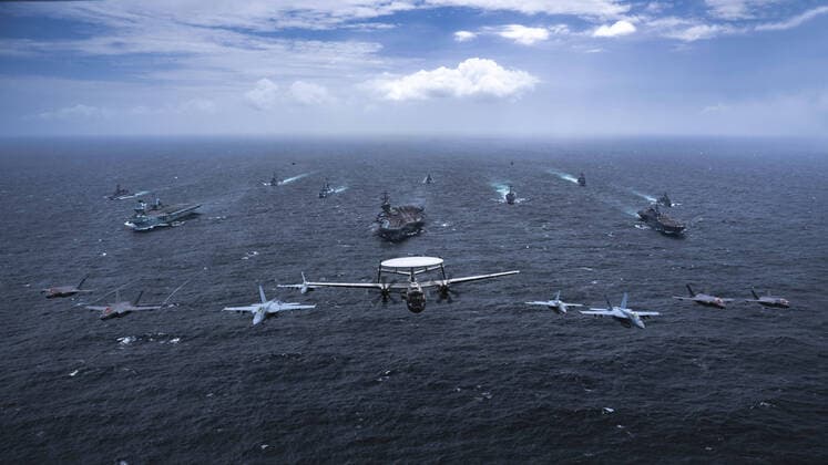 Bay of Bengal, naval military exercise of USA, Great Britain, Japan and Australia