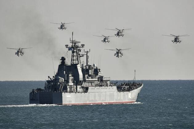 Ukraine conflict, Russian warship Novocherkassk hit, archive pictures