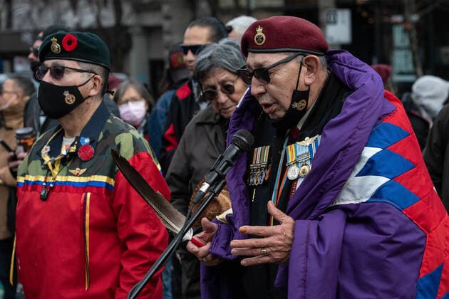 Canada, commemoration of Indigenous Veterans Day in Vancouver