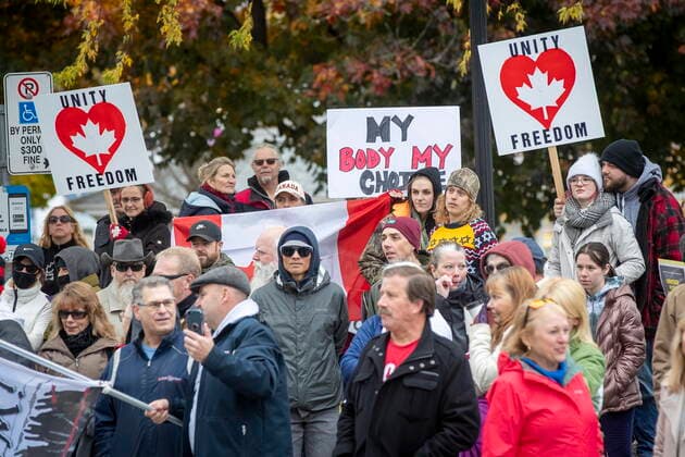 Canada, anti-vaccination protests in Kingston, Ontario