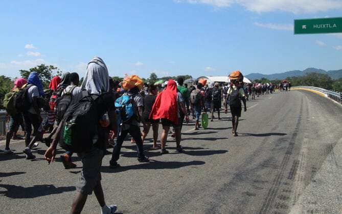 Mexico, migrants on their way to the north of the country