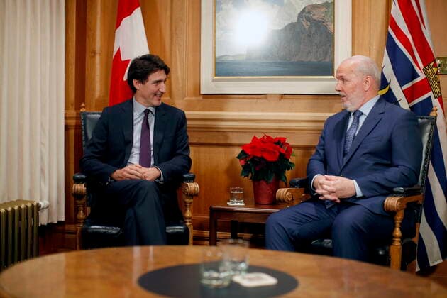 Canada, Justin Trudeau meets John Horgan in Victoria