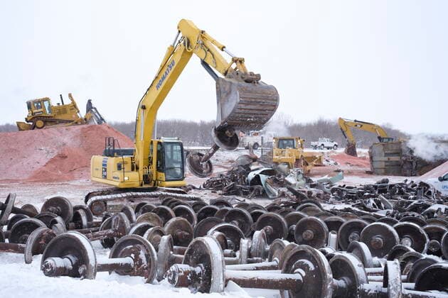 Canada, cleanup after freight train derailment in Craven, Saskatchewan