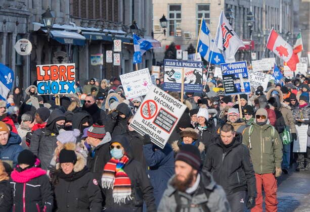 Canada, vaccination opponents protest Corona measures in Montreal