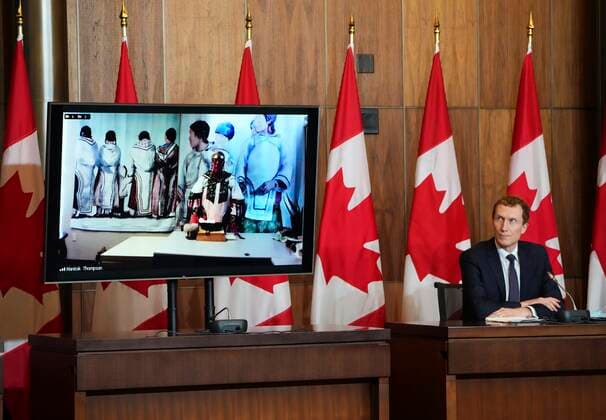 Canada, Marc Miller, Minister of Indigenous Relations, press conference in Ottawa.