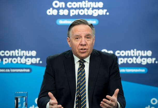 Coronavirus in Canada, Quebec Premier Francois Legault Press Conference in Montreal
