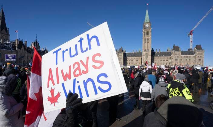 Canada, protests against Corona measures in Ottawa