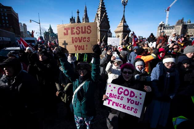 Canada, protests against Corona measures in Ottawa