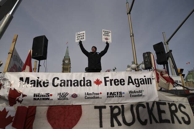Canada, protests against Corona measures in Ottawa