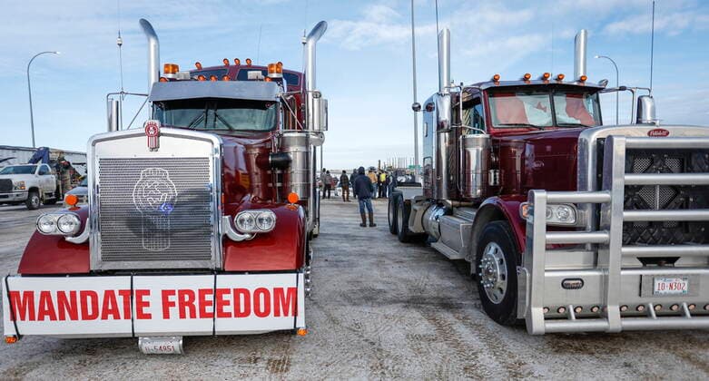 Canada, truckers block Alberta highway in Milk River
