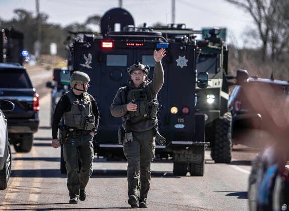 USA, Shooting of police officers in Sedillo, New-Mexico