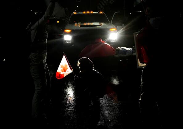 Canada, truckers protest Corona measures in Windsor