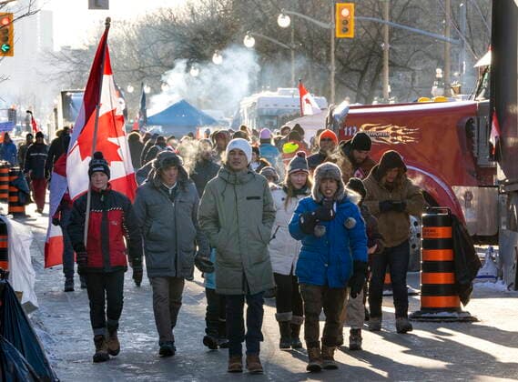 Canada, protests against Corona measures in Ottawa