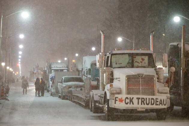 Canada, protests against Corona measures in Ottawa