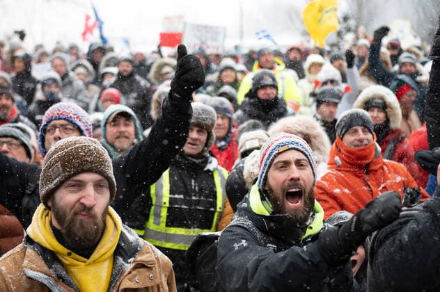 Canada, protests against Corona measures in Quebec