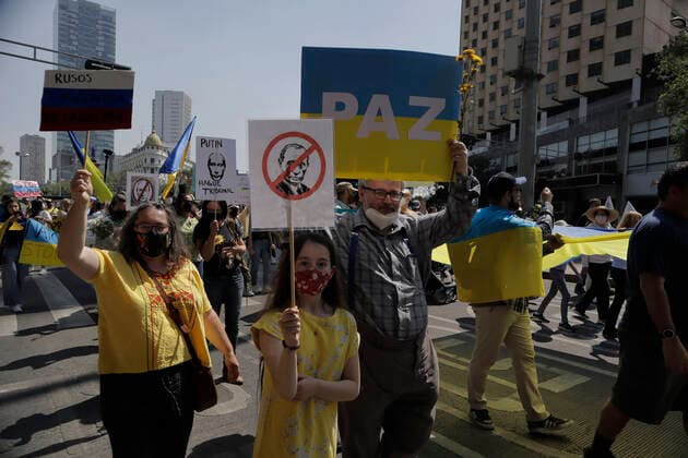 Ukraine conflict, solidarity demonstration in Mexico City