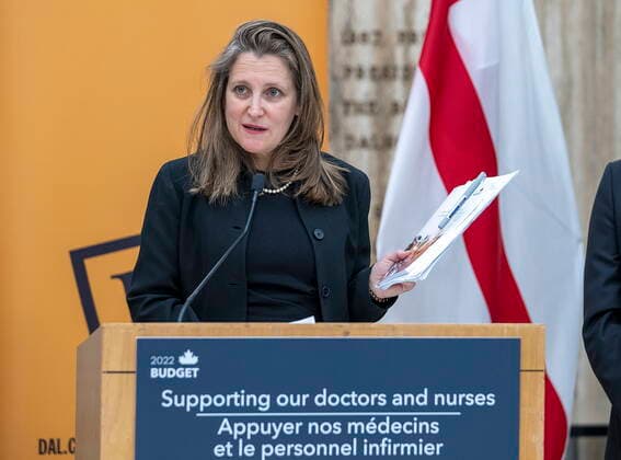 Canada, Finance Minister Chrystia Freeland visits Dalhousie University in Halifax