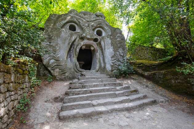Travel, Parks and Gardens, Italy, Sacro Bosco in Bomarzo