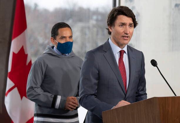 Canada, Prime Minister Justin Trudeau Press Conference with Natan Obed in Ottawa