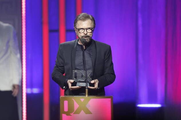 Bjürn Ulvaeus receives award during the QX Gay Gala in Stockholm