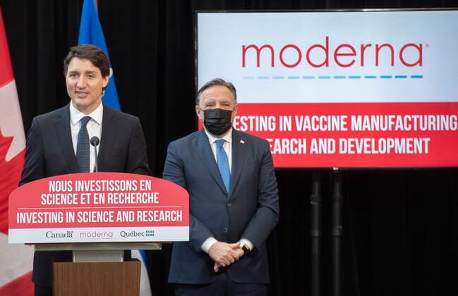 Canada, Justin Trudeau opens Moderna vaccine research facility in Montreal