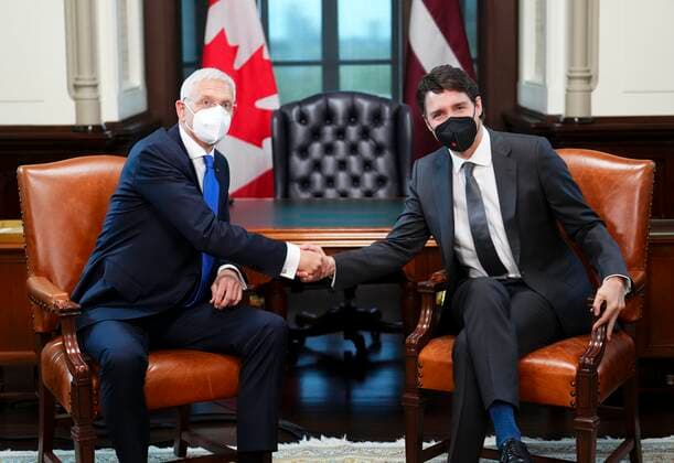 Canada, Justin Trudeau receives Krisjanis Karins from Latvia in Ottawa