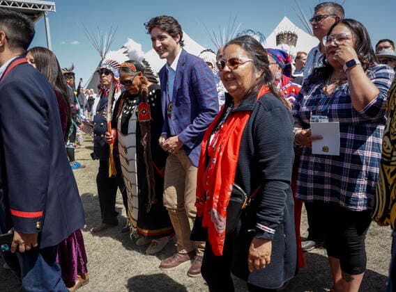 Canada, Prime Minister Trudeau visits Siksika Nation Reserve
