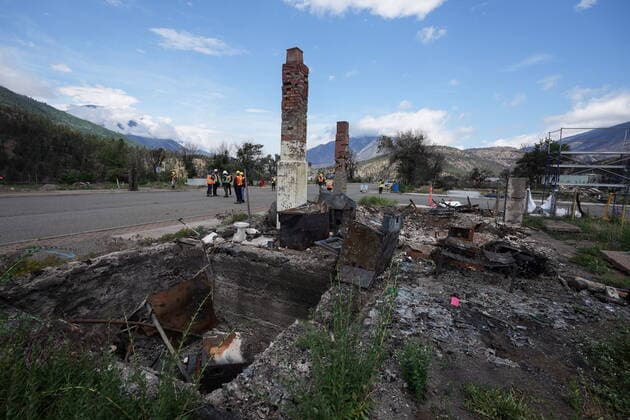 Canada, site visit of Lytton village, which was destroyed by a forest fire a year ago