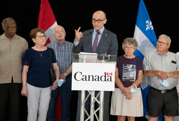 Canada, Minister of Health Jean-Yves Duclos Press event in Montreal