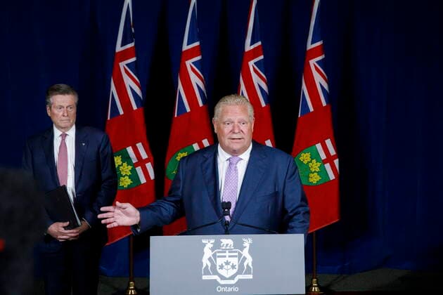 Canada, Press Conference with John Tory and Doug Ford in Toronto