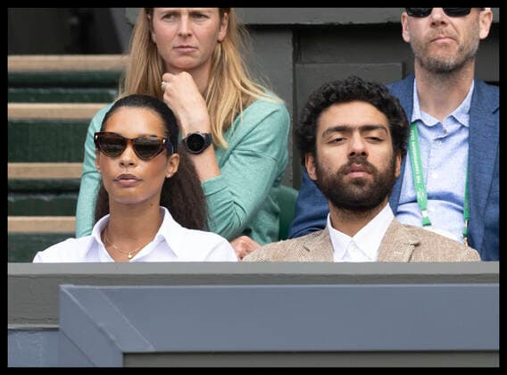 Tennis, Wimbledon, Day 3, Noah Becker and Lilian de Carvalho Monteiro, girlfriend of Boris Becker