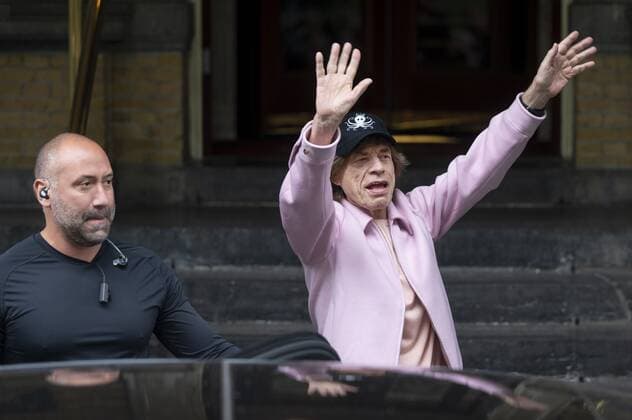 Mick Jagger before Rolling Stones concert in Amsterdam