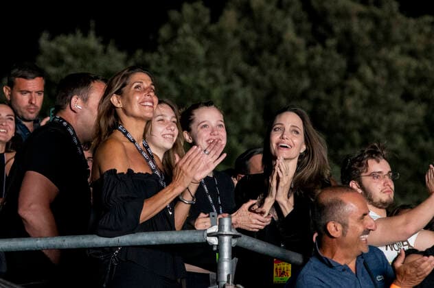 Angelina Jolie and daughter Shiloh attend Maneskin concert in Rome