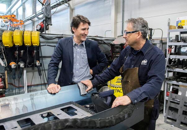Canada, Prime Minister Justin Trudeau visits Motrec in Sherbrooke