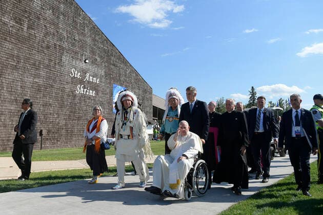 Canada, Pope Francis visits Lake Lac Sainte Anne