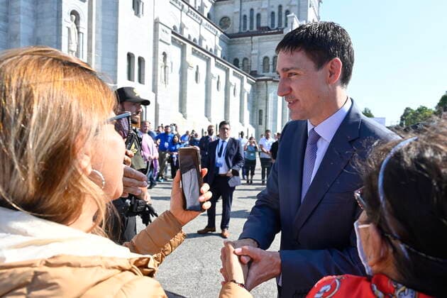 Canada, Prime Minister Justin Trudeau meets Pope Francis in Quebec