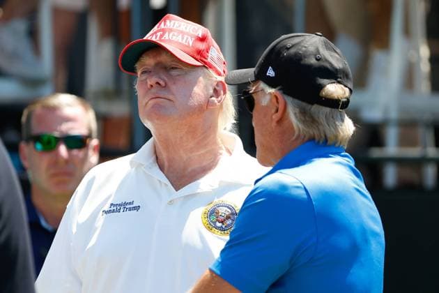 USA, Donald Trump visits LIV Golf Invitational in Bedminster