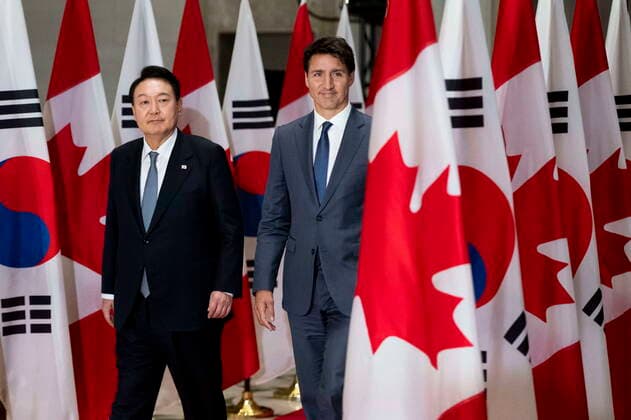 Canada, Justin Trudeau receives Yoon Suk Yeol in Ottawa