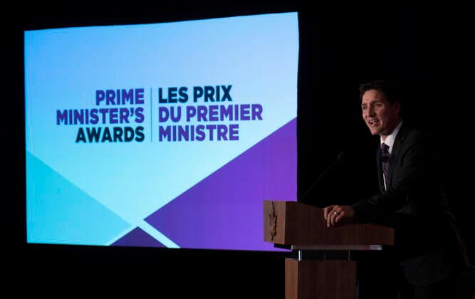 Canada, Justin Trudeau presents awards in Ottawa
