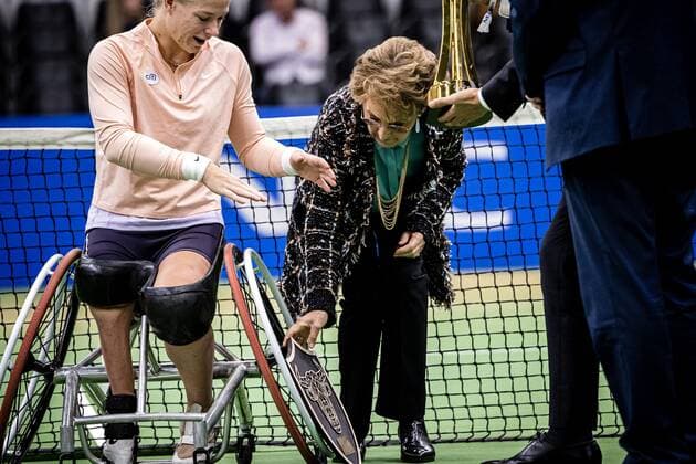 Princess Margriet of the Netherlands at World Wheelchair Tennis Championships in Oss