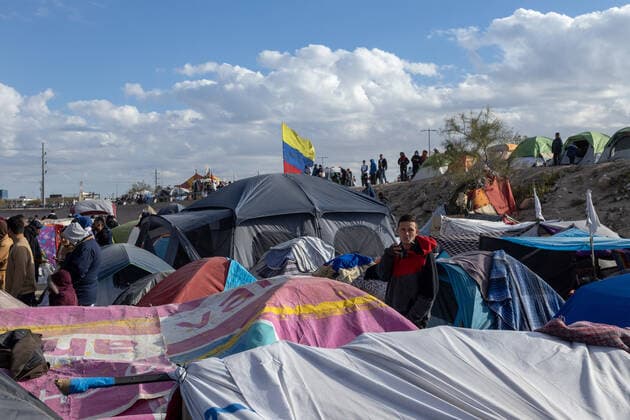 Mexico, refugees from Latin America at the border to the USA in Ciudad Juarez