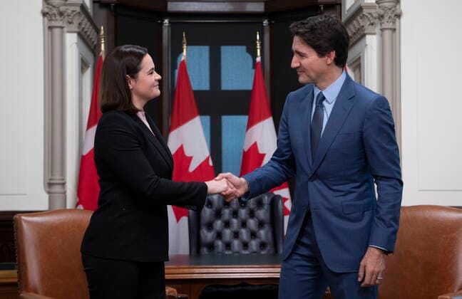Canada, Justin Trudeau meets Svetlana Tikhanovskaya in Ottawa