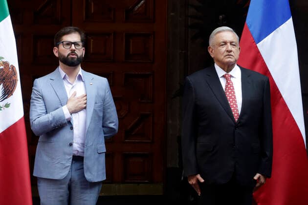 Mexico City, Andres Manuel Lopez Obrador receives Gabriel Boric